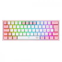 Teclado Gamer Redragon Fizz Rainbow K617-RGB-WP Switch Azul Layout 60% - Branco Rosa