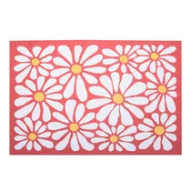 Jogo Americano Retangular de Tecido Vermelho com Flores