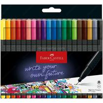 Faber Castell Marcador Grip Finepen 0.4 Caja Carton 20 Colores Negra