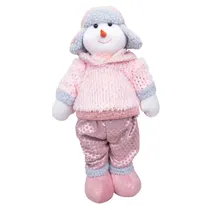 Boneco de Neve 48CM - Rosa, Branco e Prata