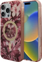 Capa Guess para iPhone 16 Pro Max GUHMP16XHJFCWP - Flowers Pink