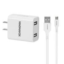 Carregador Magnavox MAC4122-M0 - 12W - USB/Micro USB - Carga Rapida - com Cabo - Branco