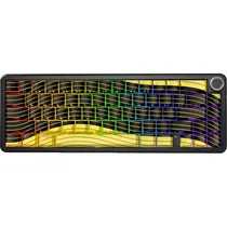 Teclado Gamer Mecânico Attack Shark X65PRO He 60% RGB 8K Sem Fio Switch Magnético - Amarelo (Inglês)