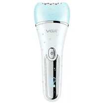 Depilador Eletrico VGR V-733 Lady Care Set 6 Em 1 / 5W / Recarregável - Azul/Branco