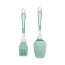 Pincel Y Espatula de Silicona Cookstyle SLL-1392 Verde - Blanco