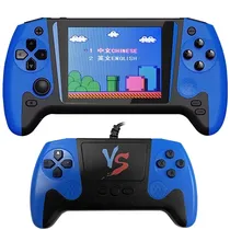 Console Portátil Game Box Q21 de 3.5" com 500 Jogos - Preto/Azul + Controle (Inglês/Chinês)