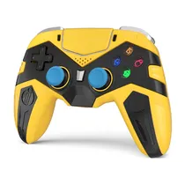 Controle Sem Fio 4019 Compativel com PS3 / PS4 / Bluetooth - Preto/Amarelo