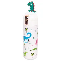 Garrafa Térmica com Bico e Design Dinossauro 350ML - Branco