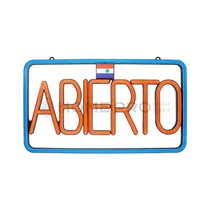 Cartaz LED Estilo Neón "Abierto" 46CM X 26CM