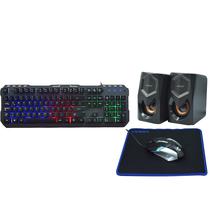 Teclado Kit Gamer Satellite GK-42 RGB + Mouse + Mousepad + Speaker - Preto (Espanhol)