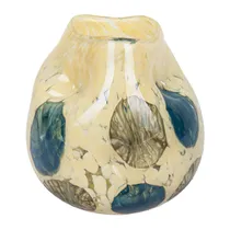 Vaso de Vidro com Barda Ondulada