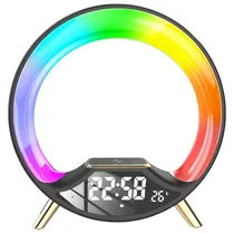 Speaker Smart Visión S528 RGB/Bluetooth/Alarme/Carga Wireless 15W - Black