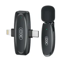 Microfone Sem Fio Xo MKF10 Dual (Type-C/Lightning) - Preto