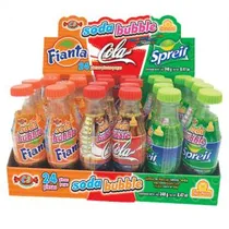 Chicletes Em Garrafinha de Refrigerante Las Delicias Soda Bubble com 24 Unidades