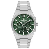 Relogio Analógico Masculino Daniel Klein DK.1.13981-2 Exclusive Gent / Pulseira de Aço Inoxidável - Prata/Verde