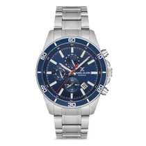 Relogio Analógico Masculino Daniel Klein DK.1.12737-3 Exclusive Gents / Pulseira de Aço Inoxidável - Prata/Azul