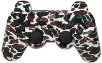 Controle Sem Fio Play Game Doubleshock para PS3 - Camo White Brown Green