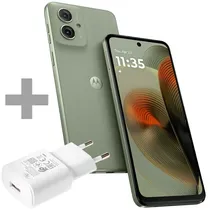 Celular Motorola Moto G55 5G XT2435-2 NFC Nano + Esim de 256GB/8GB Ram de 6.49" 50+8MP/16MP - Smoky Green (CX Slim) + Adaptador de Energía