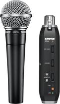 Microfone Vocal Shure SM58-X2U com Fio Preto/Prata