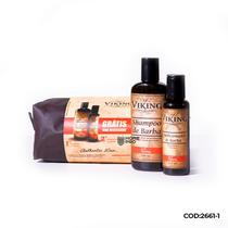 Kit Necessaire - Shampoo e Condicionador de Barba - (3 Produtos) - Terra - Viking