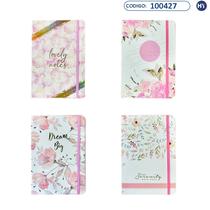 Caderno Estampado Lovely Notes Dream Big - Rosa/Branco/Roxo - F0273