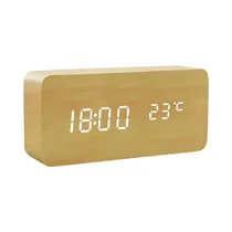 Reloj Despertador Digital Satellite AC-T22 Bambú