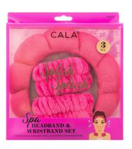 Cala Spa Headband & Wristband Set - Hot Pink