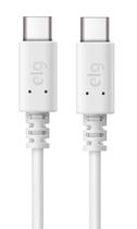 Cabo USB-C Elg TC2TC Injetado Em PVC 3A 15W (1 Metro) Branco