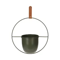 Maceta Colgante de Metal KPM 029650 30 X 15 X 30 CM Verde Caqui