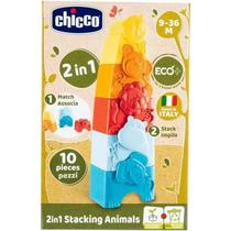 Chicco Juguetes Torre Apilable Animalitos 2EN1 Eco+ Detalles En El Producto 11 X 7 X 35 CM Multicolor