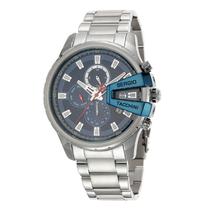 Relogio Analogico Masculino Sergio Tacchini ST.1.10030-4 com Pulseira Aco Inoxidavel - Prata e Azul