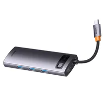 Hub USB-C 3.1 Baseus CAHUB-CW0G 6 Portas / HDMI / USB 3.0 / USB-C Femea / RJ45 - Cinza