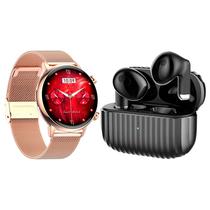 Kit Smartwatch e Fone de Ouvido G-Tide Romance + H21 - Bluetooth - Gold / Black