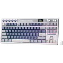 Teclado Mecanico Royal Kludge RKM87 75% RGB Sem Fio Switch Cream - Ocean Blue (Ingles)