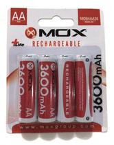 Pilha Recarregavel Mox AAA 3600MAH c/4