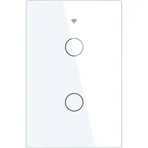 Interruptor de Luz Inteligente Moes WS-US2-L Wi-Fi RF 2 Botões - Branco