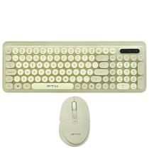 Teclado + Mouse FTX GK02 Wireless / Portugues - Gold / Beige