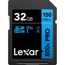 Cartão de Memória SD Lexar 800X Serie Azul de Alto Desempenho 150-30 MB/s C10 U3 V30 32 GB (LSD0800P032G-Bnnnu)