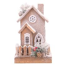 Casa Natalina de Madera com Neve