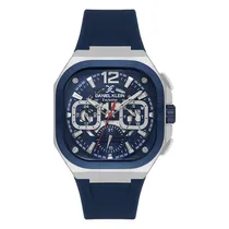 Relogio Analógico Masculino Daniel Klein DK.1.14008-2 Exclusive Gent / Pulseira de Silicone - Azul/Prata