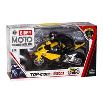 Toy Moto Police Top-Model S1000 565-R4 com Controle Remoto - Amarelo