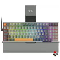 Teclado Gamer Mecanico Redragon K648GG-RGB Olaf Wireless / RGB / Red / Ingles - Cinza