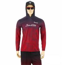 Sumax Pesca Vestuario Camiseta de Pesca BSW2405-4L UV50+ Poliester Masculino Rojo / Negro