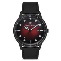 Relogio Analogico Masculino Daniel Klein DK.1.12668-5 Premium Gents / Pulseira de Couro Genuino - Preto