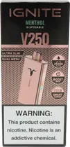 Vape Descartável Ignite V250 Menthol 25000 Puffs Rose