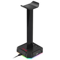 Suporte para Fone de Ouvido Redragon Scepter Pro HA300 com 4 USB e Iluminacao RGB - Preto