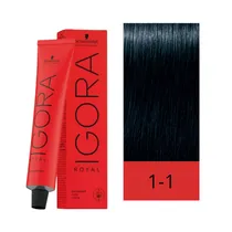 Crema de Coloración Schwarzkopf Igora Royal 1-1 Negro Azulado 60GR