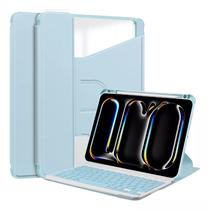 Capa Magnetica 4LIFE para iPad 10.2 com Teclado Wireless / Porta Pencil / Compativel com Android / Ios / Bluetooth - Azul Claro