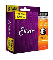 Corda de Violao Elixir NW 80/20 Cuslt 16538X (3PK 11027)