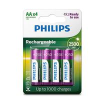 Pilha Philips Recarregavel AA 2500-Mah - 4 Unidades (R6B4RTU25/97)